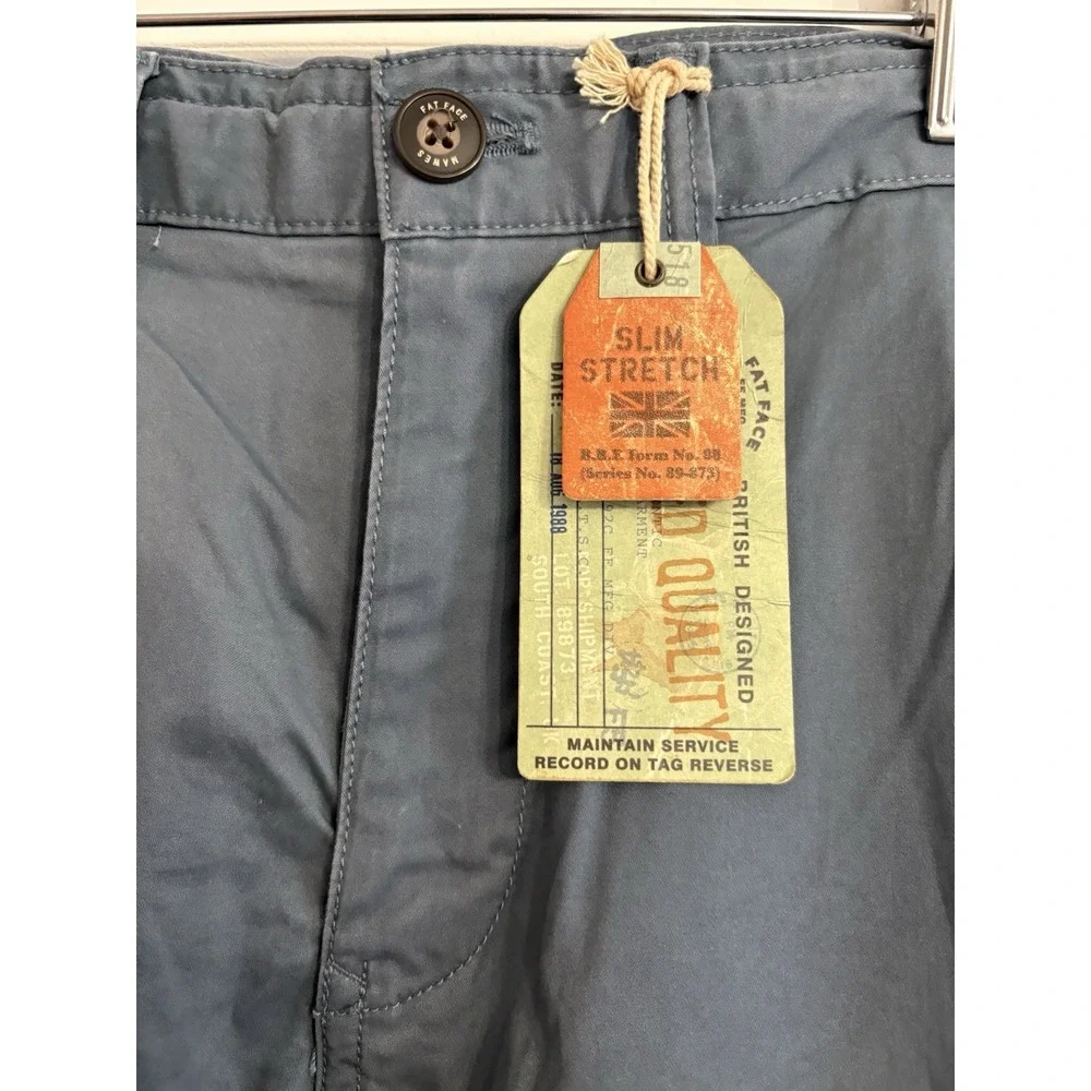 Fat Face Men's 32x32 Ash Blue Slim Stretch Chino Pants‎ NWT